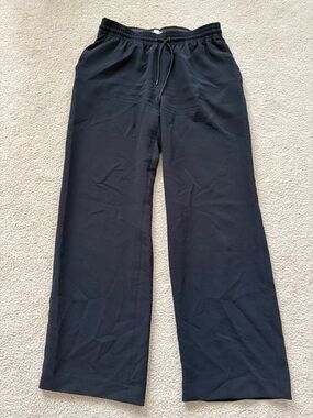 Wilfred Black Wide-Leg Drawstring Trousers
